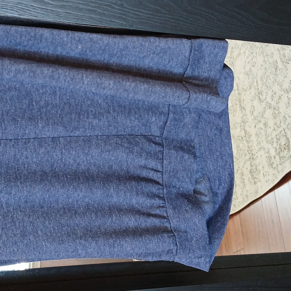 Womens Heathered Navy Scoop Neck High Low Button Detail Tee T-shirt Size L - Picture 6 of 6